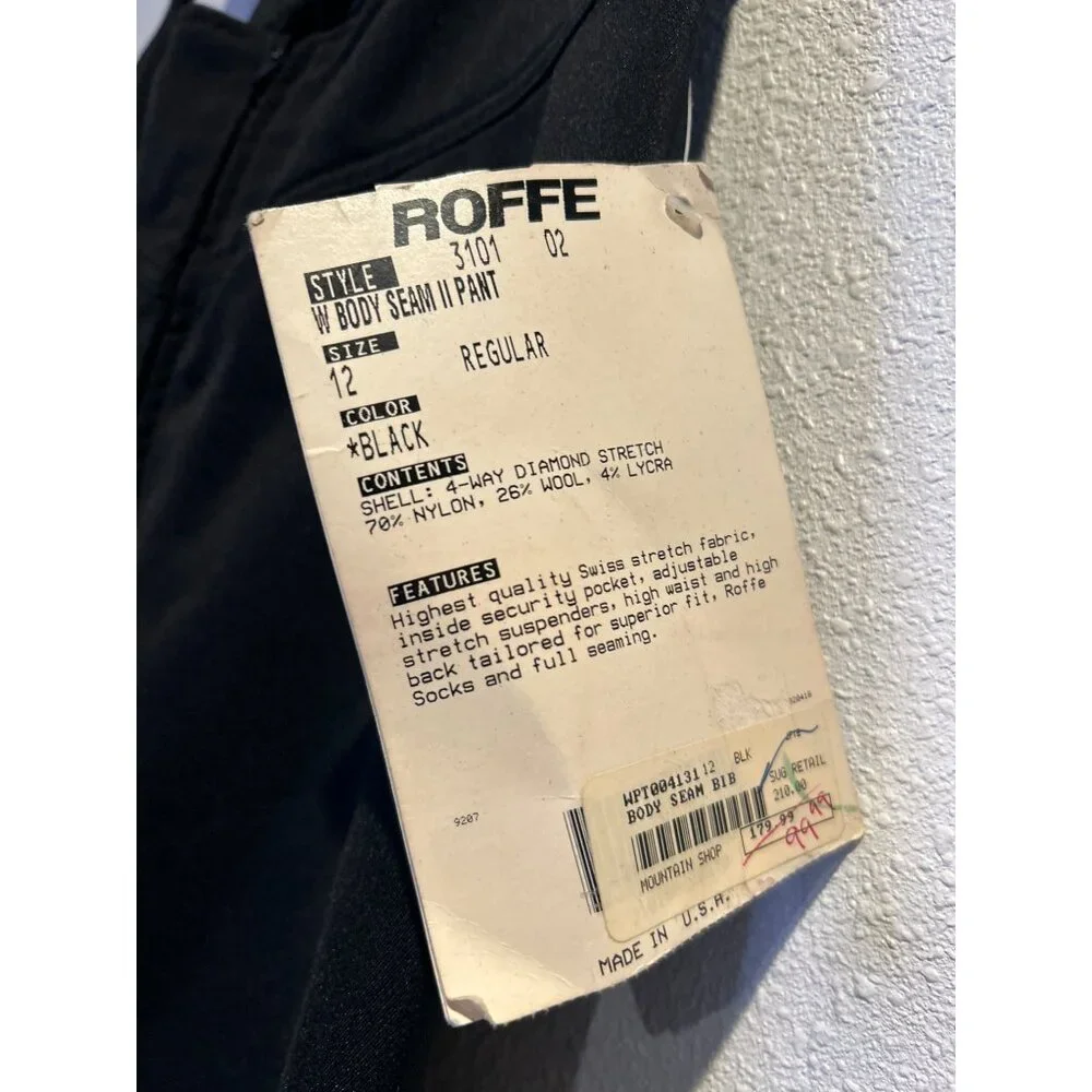 Vtg Roffe Women's 12 Nylon Wool Blend Stretch Ski Suit Bib Pants NEW - Picture 4 of 6